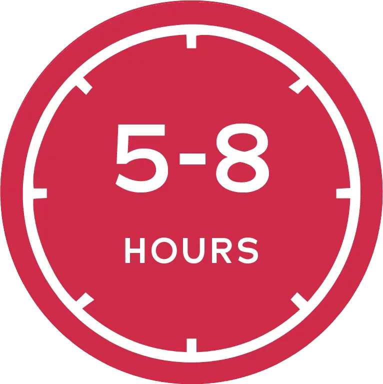 5 - 8 hours symbol